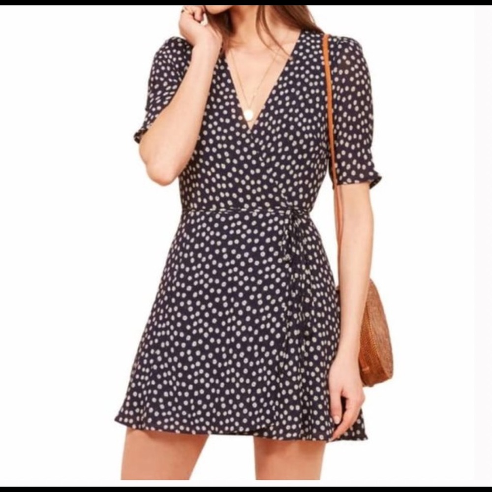 Reformation mini wrap dress